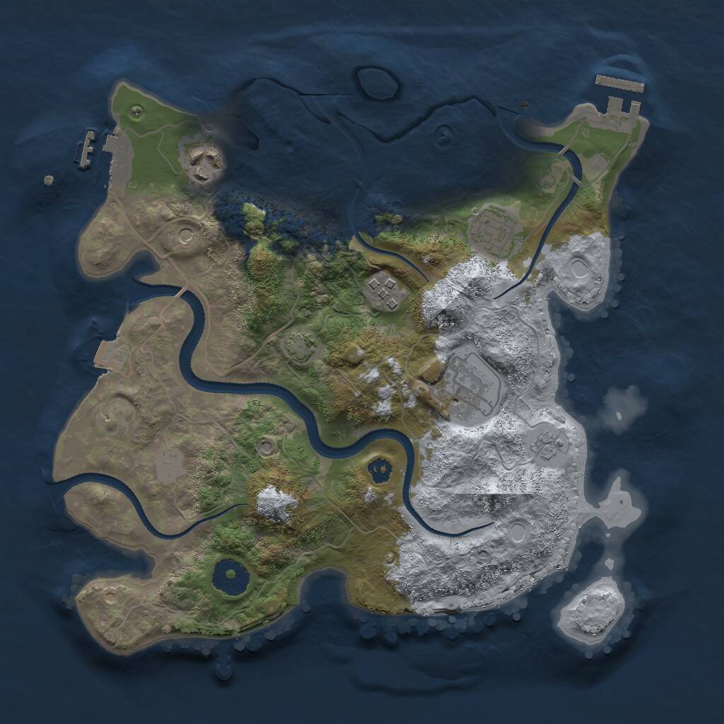 Rust Map: Procedural Map, Size: 3000, Seed: 898538, 10 Monuments