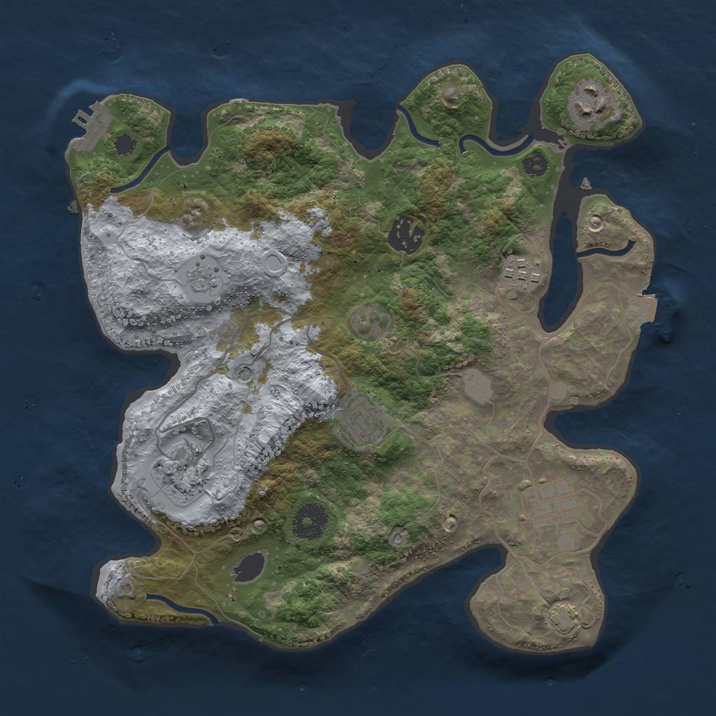 Rust Map: Procedural Map, Size: 3000, Seed: 306144732, 13 Monuments