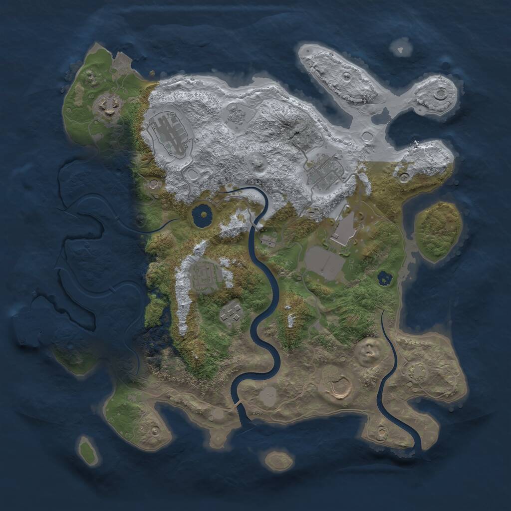 Rust Map: Procedural Map, Size: 3500, Seed: 367933902, 12 Monuments