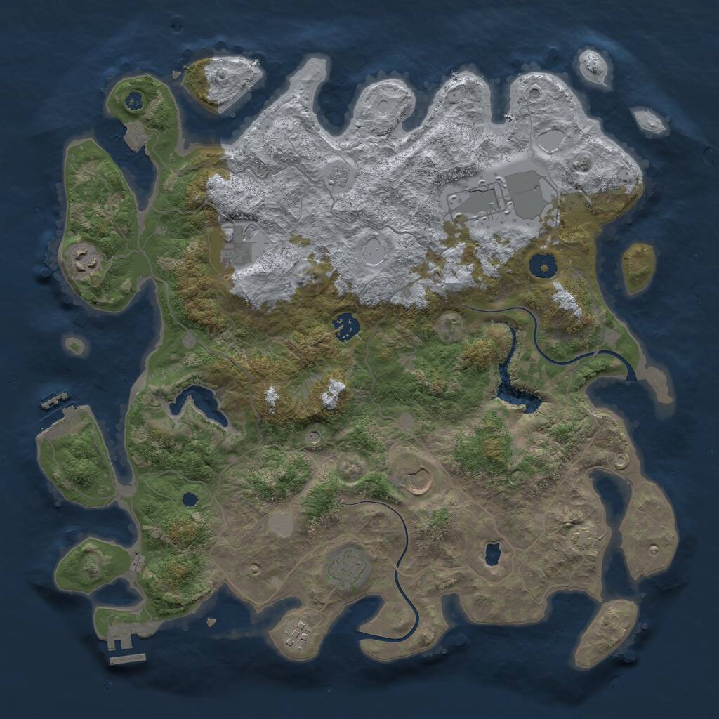 Rust Map: Procedural Map, Size: 4000, Seed: 2860104, 13 Monuments