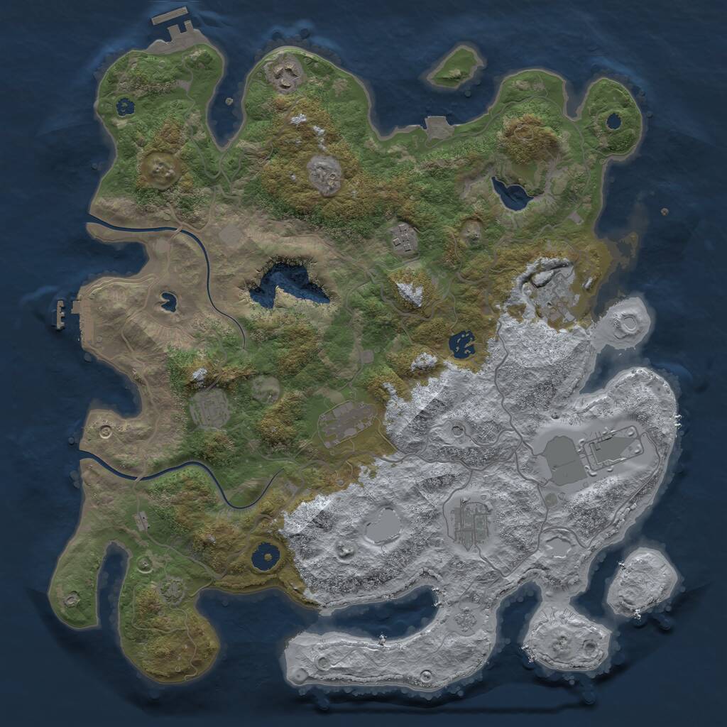Rust Map: Procedural Map, Size: 4000, Seed: 1815969732, 14 Monuments