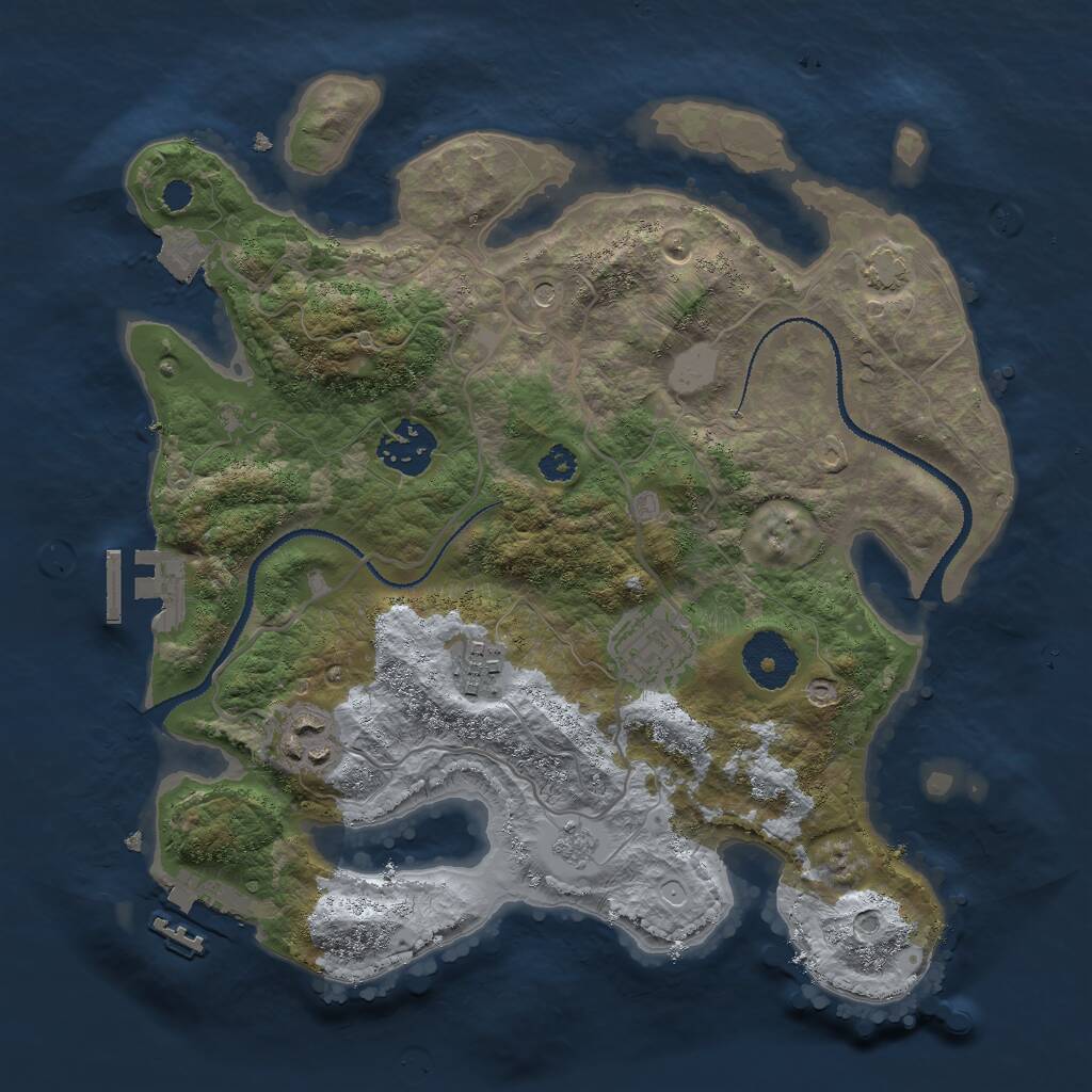 Rust Map: Procedural Map, Size: 3000, Seed: 207922849, 10 Monuments