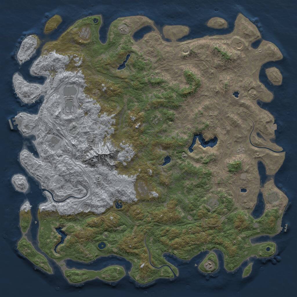 Rust Map: Procedural Map, Size: 6000, Seed: 234761, 17 Monuments