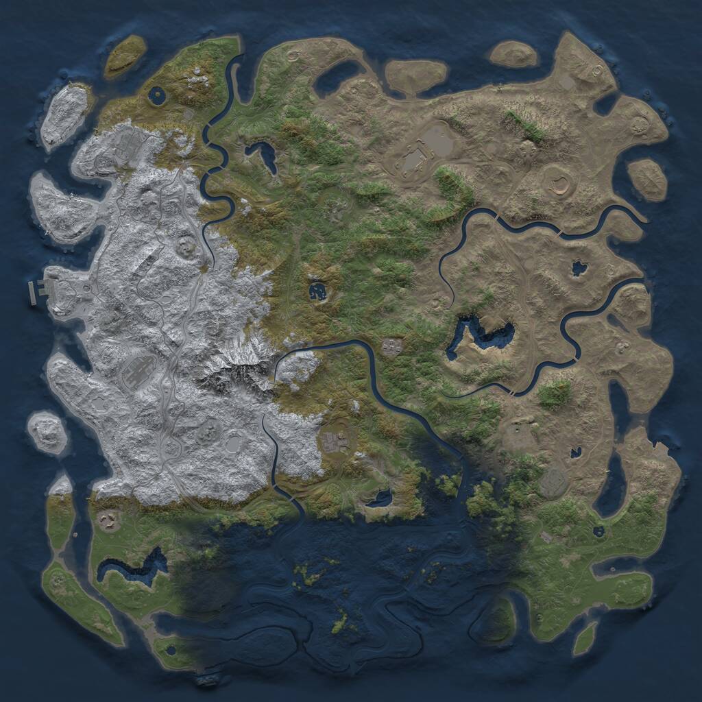 Rust Map: Procedural Map, Size: 6000, Seed: 234761, 17 Monuments