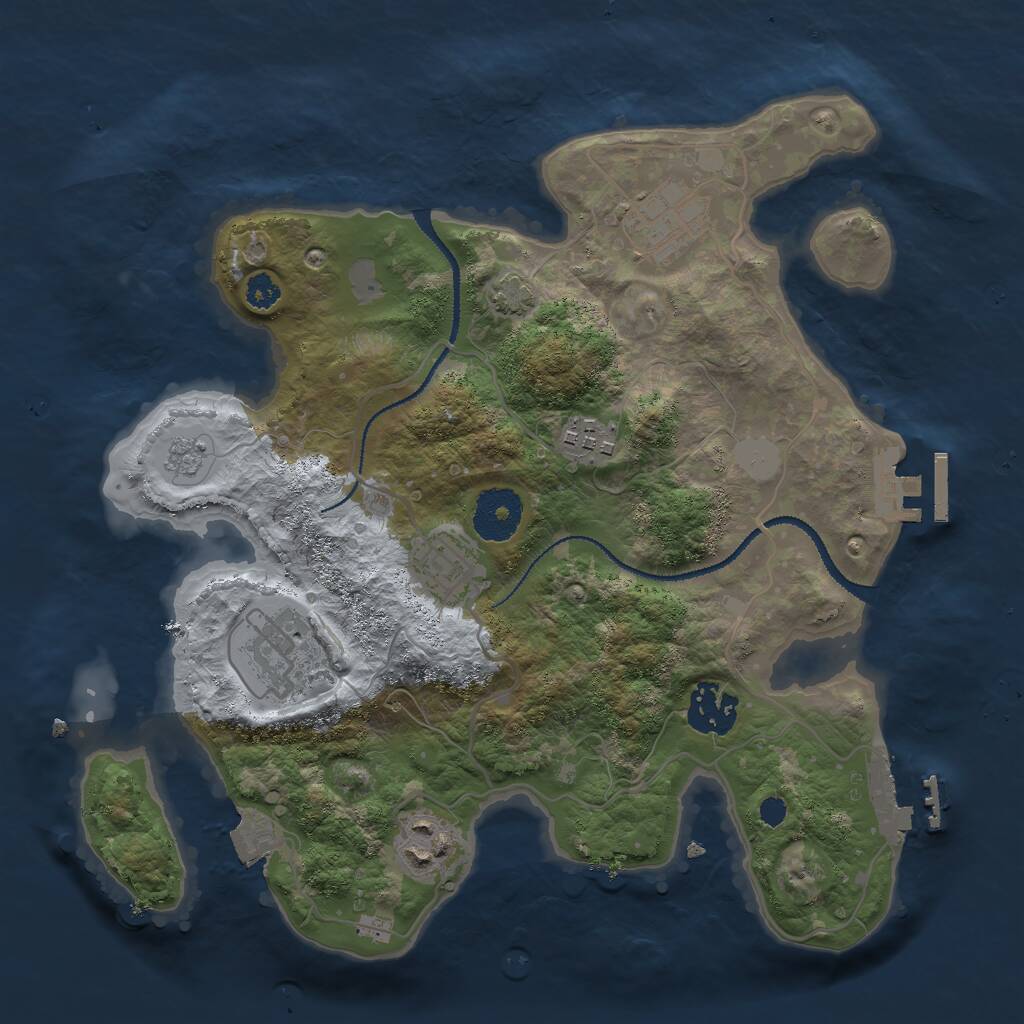 Rust Map: Procedural Map, Size: 3000, Seed: 897956934, 11 Monuments