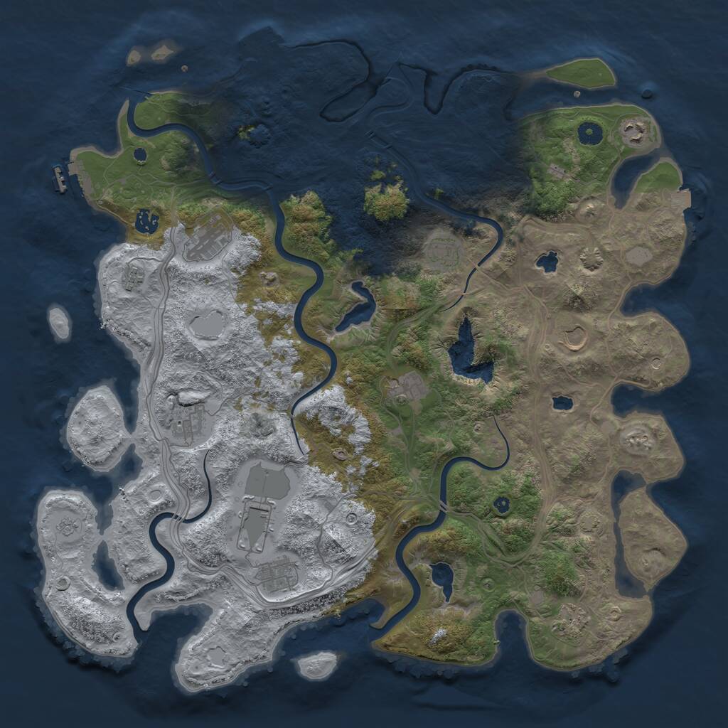 Rust Map: Procedural Map, Size: 4500, Seed: 67424456, 17 Monuments