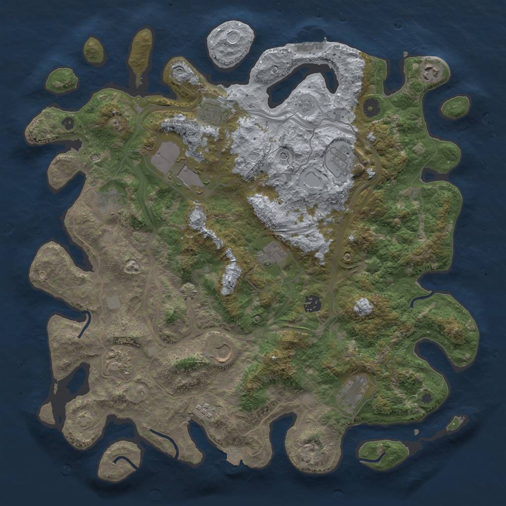 Rust Map: Procedural Map, Size: 4250, Seed: 1986699842, 18 Monuments
