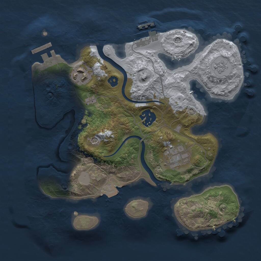 Rust Map: Procedural Map, Size: 2500, Seed: 948677768, 8 Monuments
