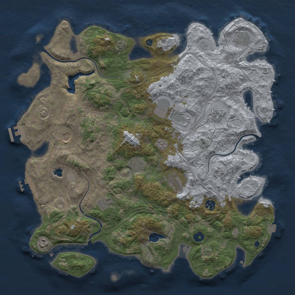 Rust Map: Procedural Map, Size: 4250, Seed: 13961337, 16 Monuments