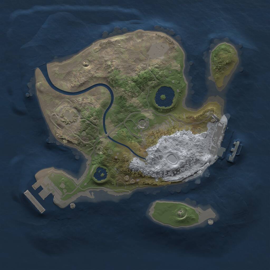 Rust Map: Procedural Map, Size: 2000, Seed: 1838593185, 5 Monuments