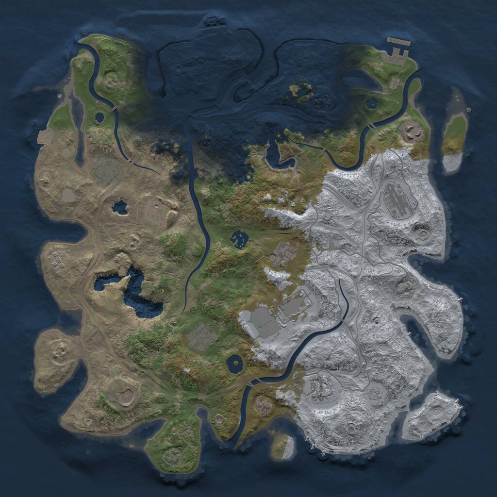 Rust Map: Procedural Map, Size: 4250, Seed: 1499850380, 17 Monuments
