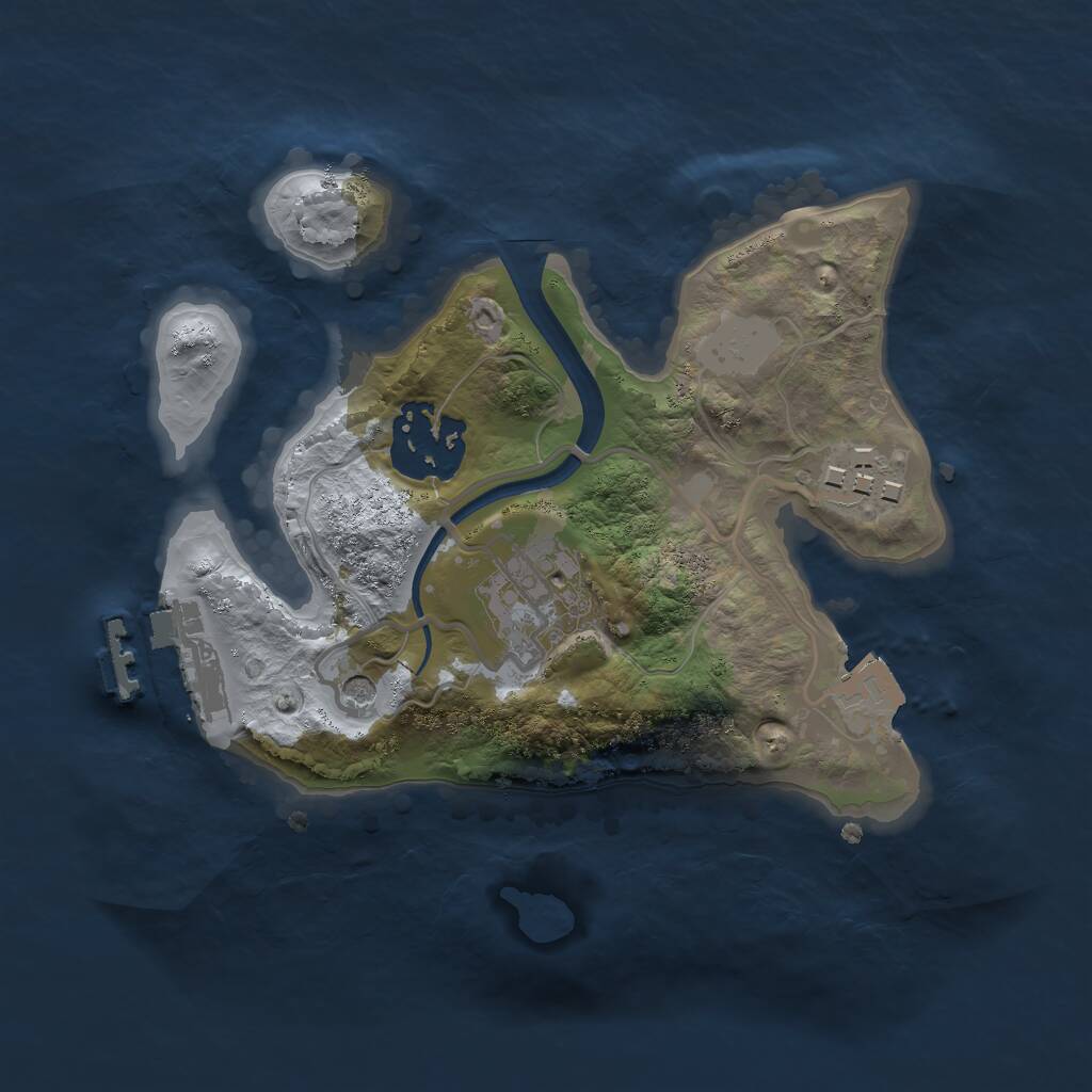 Rust Map: Procedural Map, Size: 2100, Seed: 253316249, 6 Monuments