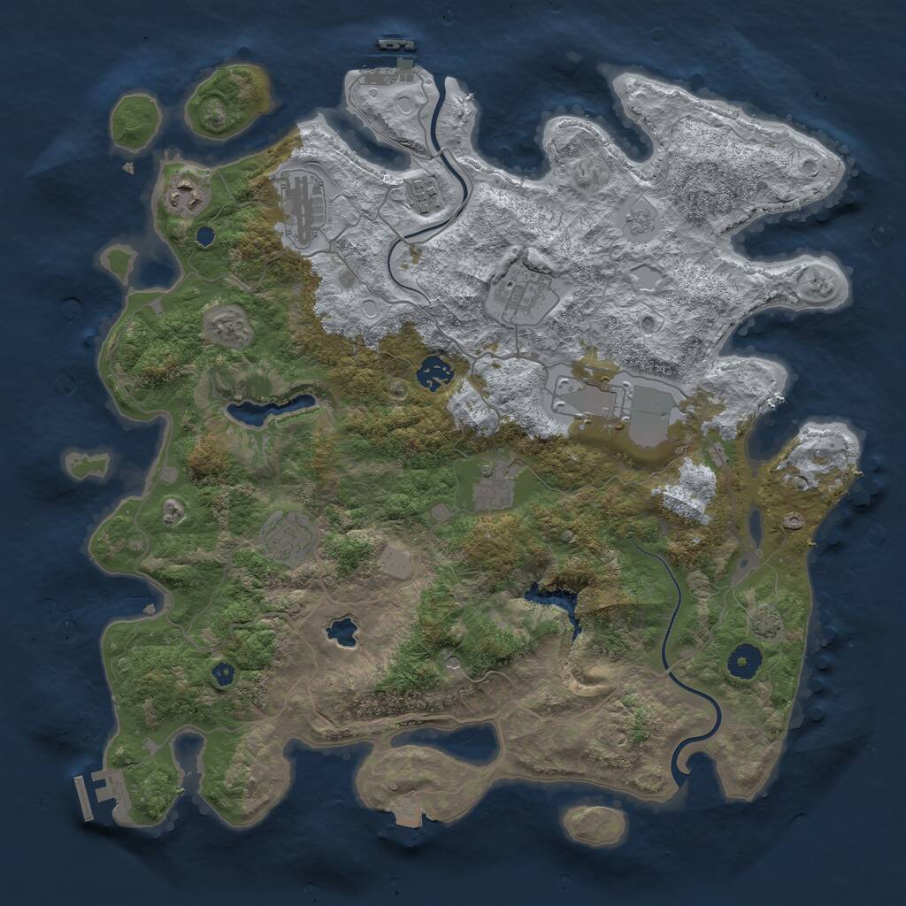 Rust Map: Procedural Map, Size: 4000, Seed: 6733, 14 Monuments
