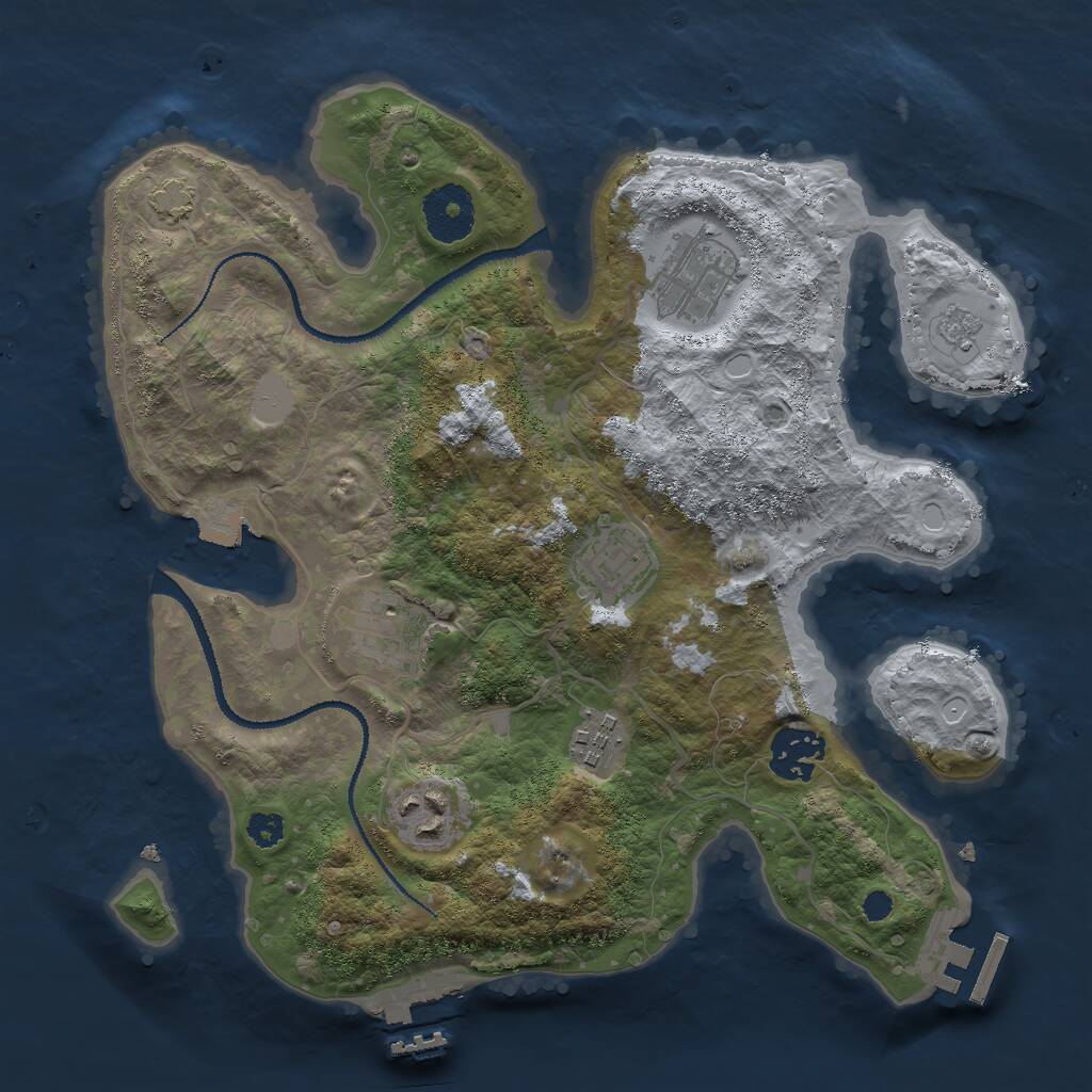 Rust Map: Procedural Map, Size: 3000, Seed: 1389882142, 11 Monuments