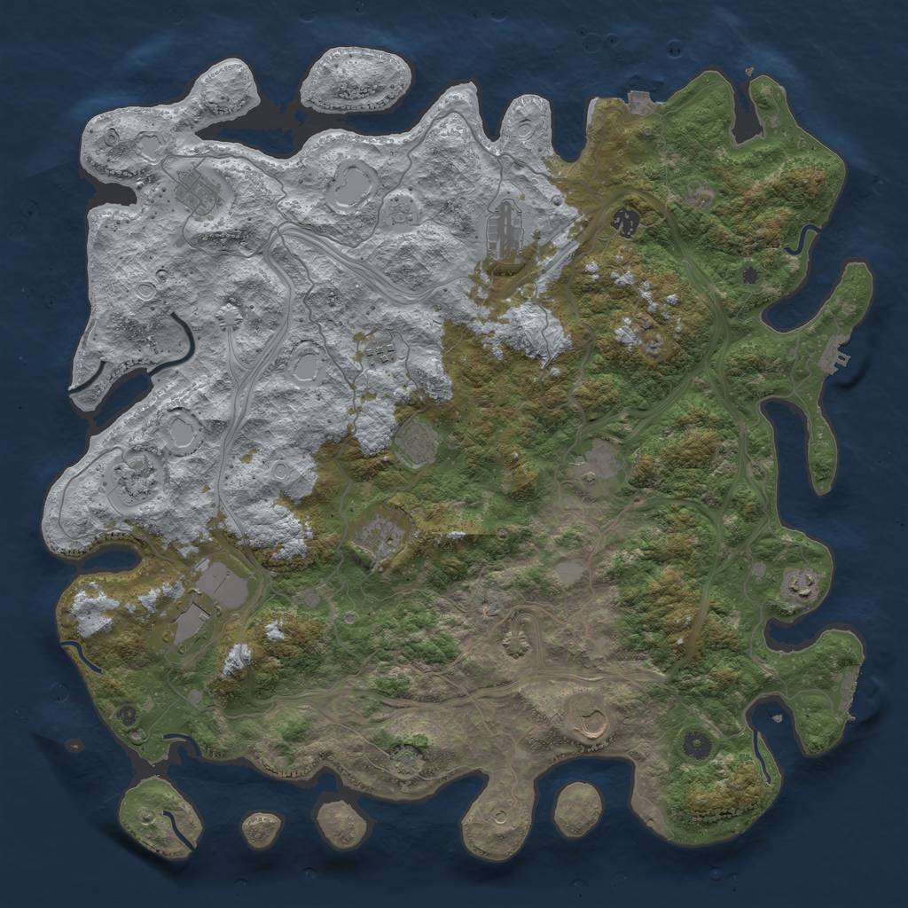 Rust Map: Procedural Map, Size: 4800, Seed: 1422195239, 19 Monuments