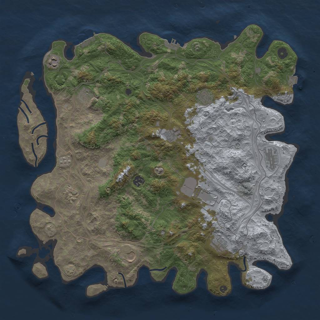 Rust Map: Procedural Map, Size: 4500, Seed: 86388079, 19 Monuments