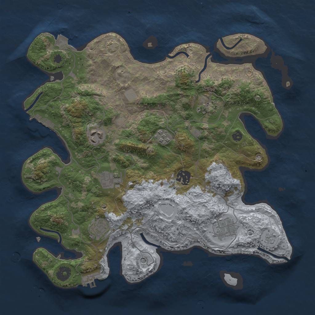 Rust Map: Procedural Map, Size: 3245, Seed: 1494859875, 15 Monuments