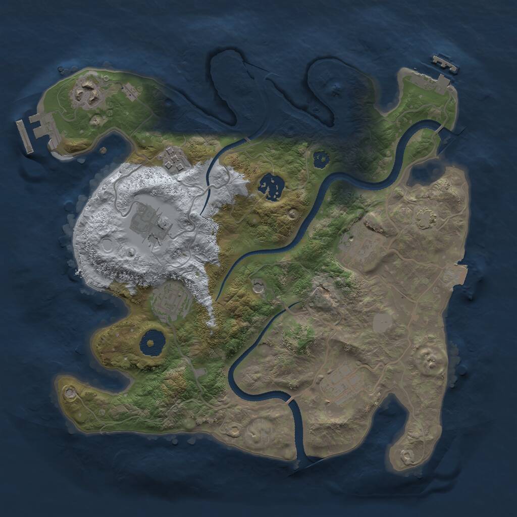 Rust Map: Procedural Map, Size: 3000, Seed: 1249821987, 12 Monuments