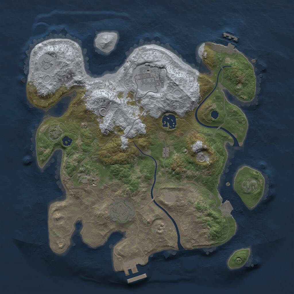 Rust Map: Procedural Map, Size: 3000, Seed: 895210455, 10 Monuments