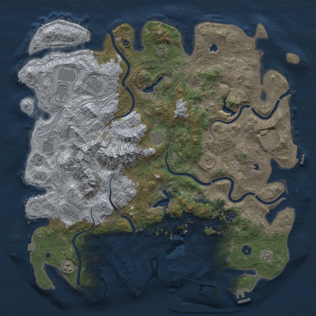Rust Map: Procedural Map, Size: 5000, Seed: 18802989, 17 Monuments