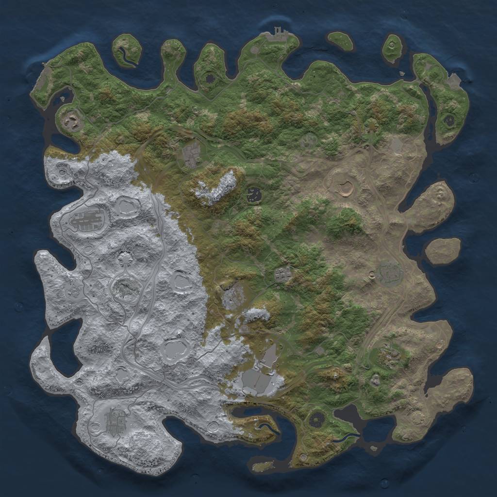Rust Map: Procedural Map, Size: 4800, Seed: 6124629, 19 Monuments