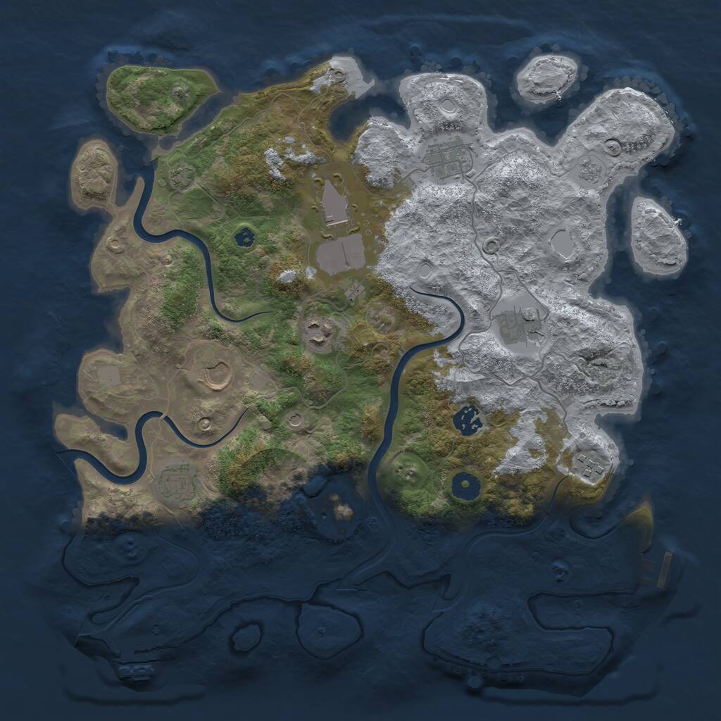 Rust Map: Procedural Map, Size: 3800, Seed: 18183456, 15 Monuments