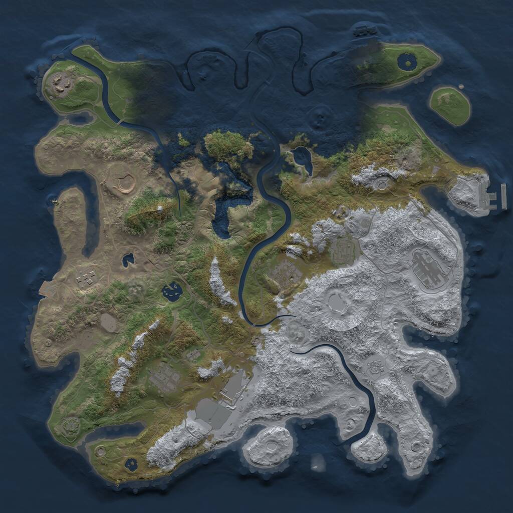 Rust Map: Procedural Map, Size: 4000, Seed: 6478, 15 Monuments