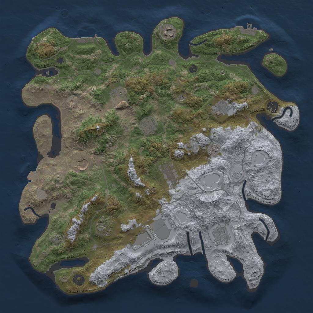 Rust Map: Procedural Map, Size: 4000, Seed: 6478, 19 Monuments