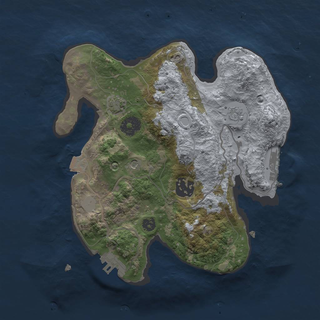 Rust Map: Procedural Map, Size: 2430, Seed: 804086534, 9 Monuments