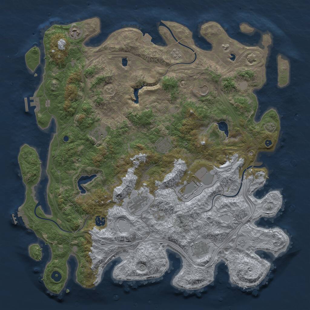 Rust Map: Procedural Map, Size: 4500, Seed: 1616160545, 15 Monuments