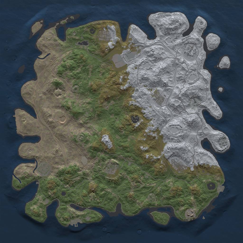 Rust Map: Procedural Map, Size: 4550, Seed: 1765171757, 19 Monuments