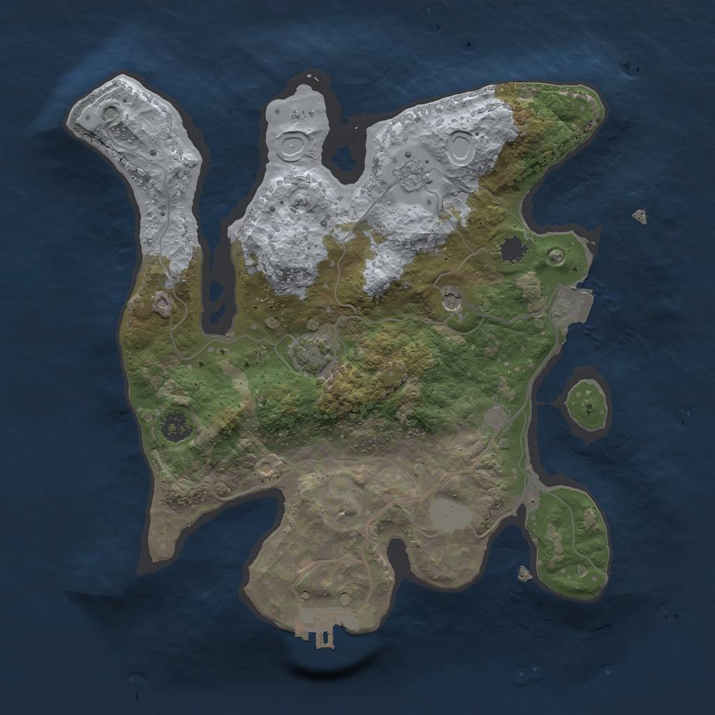 Rust Map: Procedural Map, Size: 2430, Seed: 49460204, 7 Monuments