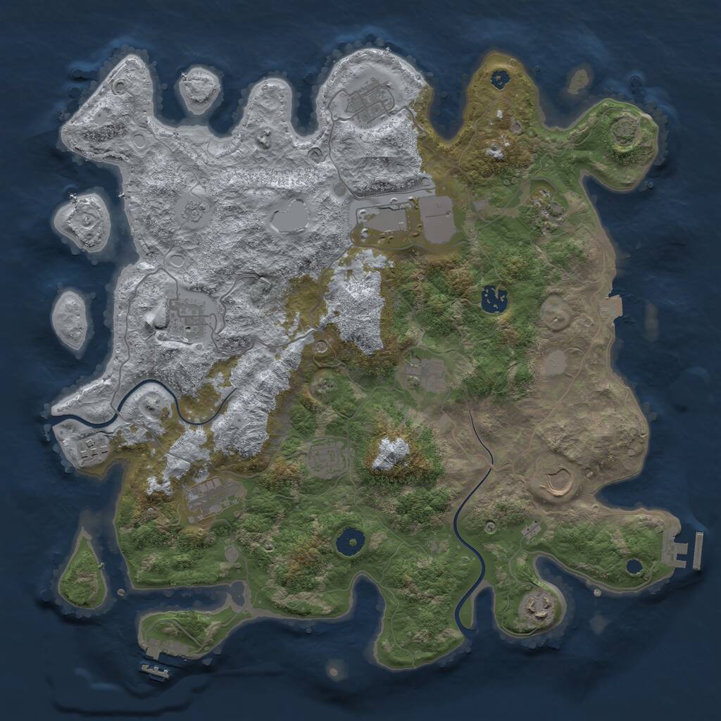 Rust Map: Procedural Map, Size: 3900, Seed: 31130896, 17 Monuments