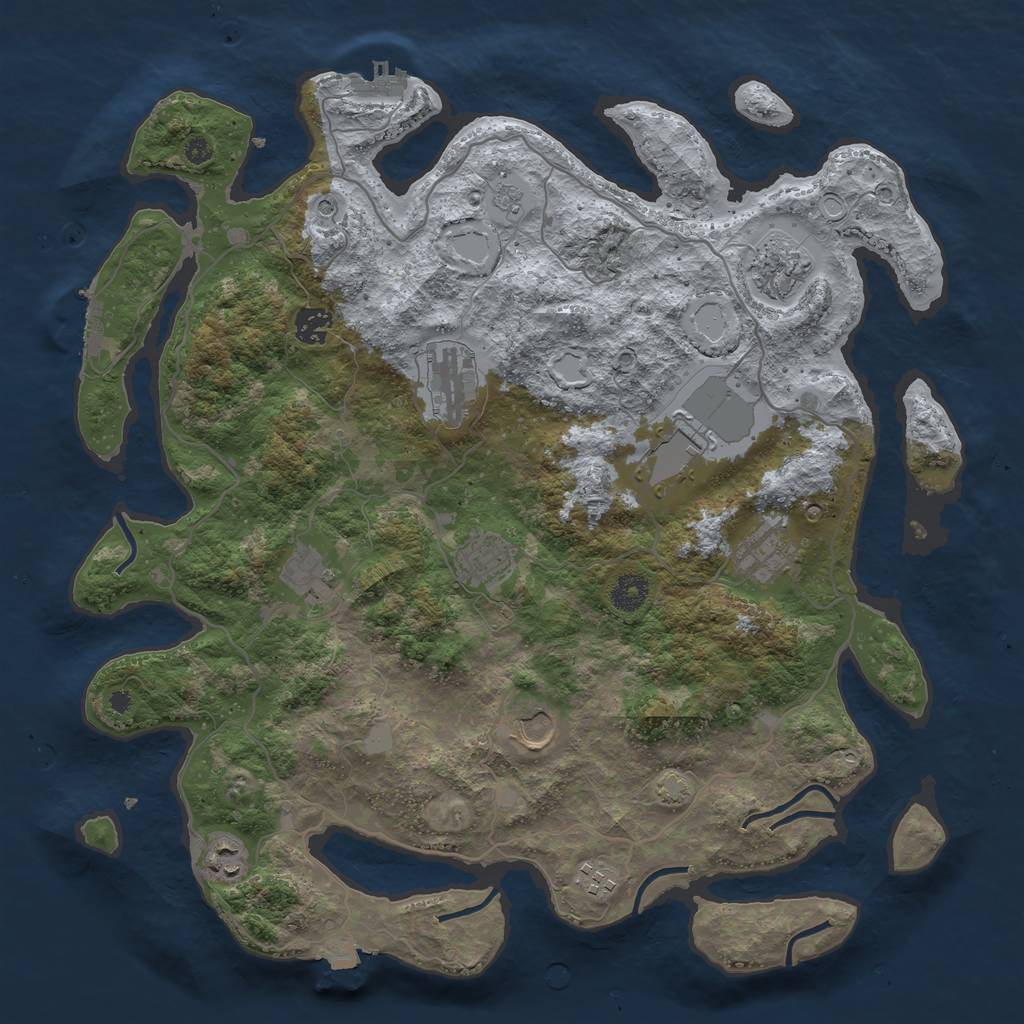 Rust Map: Procedural Map, Size: 4000, Seed: 650346922, 18 Monuments