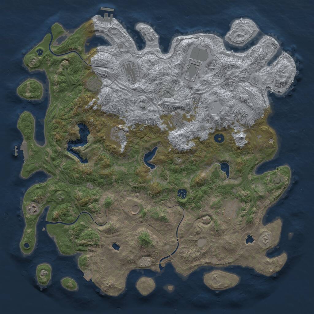 Rust Map: Procedural Map, Size: 4800, Seed: 768642185, 17 Monuments