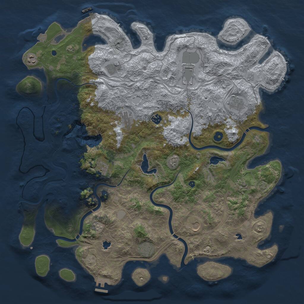 Rust Map: Procedural Map, Size: 4800, Seed: 768642185, 17 Monuments