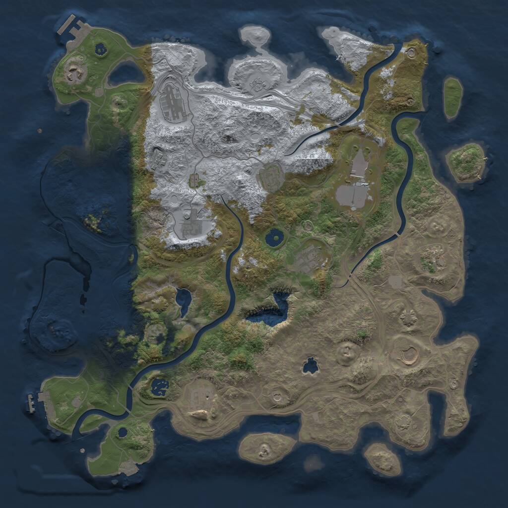 Rust Map: Procedural Map, Size: 4270, Seed: 667190091, 17 Monuments