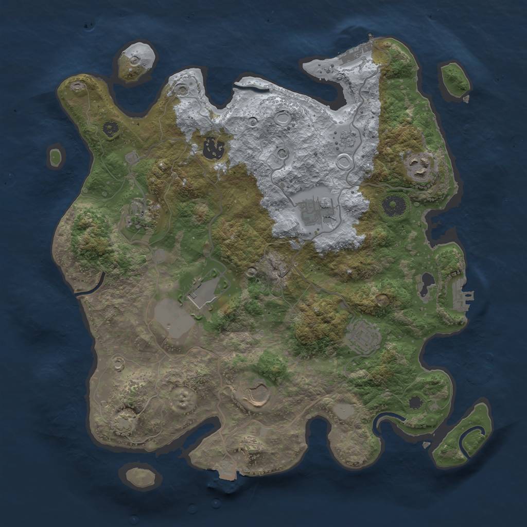 Rust Map: Procedural Map, Size: 3500, Seed: 177865657, 15 Monuments
