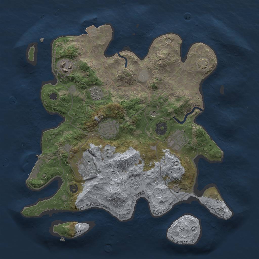 Rust Map: Procedural Map, Size: 3000, Seed: 1588276795, 12 Monuments