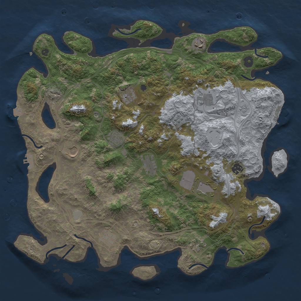 Rust Map: Procedural Map, Size: 4250, Seed: 6801296, 19 Monuments