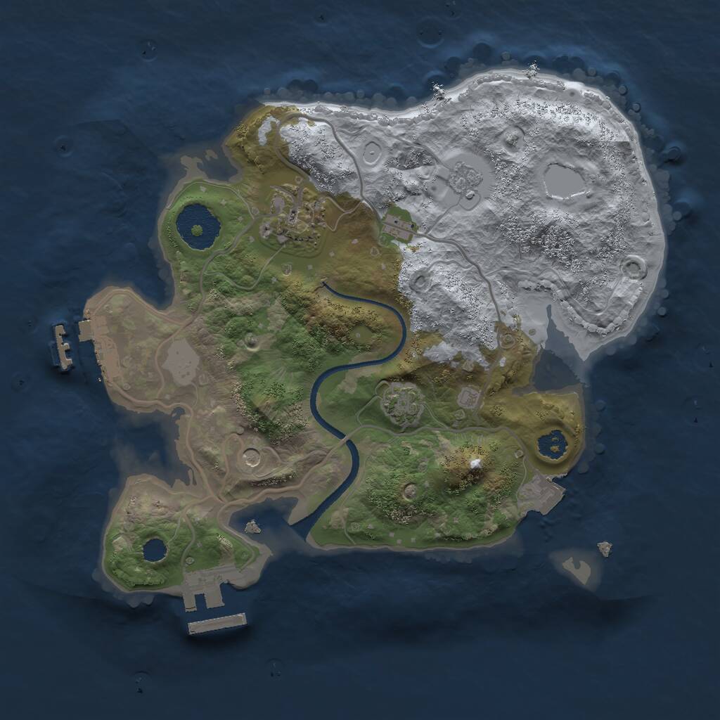 Rust Map: Procedural Map, Size: 2500, Seed: 400357361, 7 Monuments