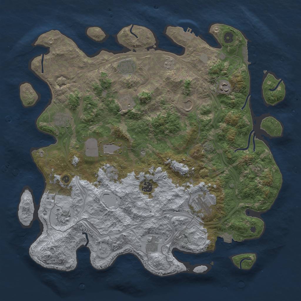 Rust Map: Procedural Map, Size: 4250, Seed: 53396701, 19 Monuments