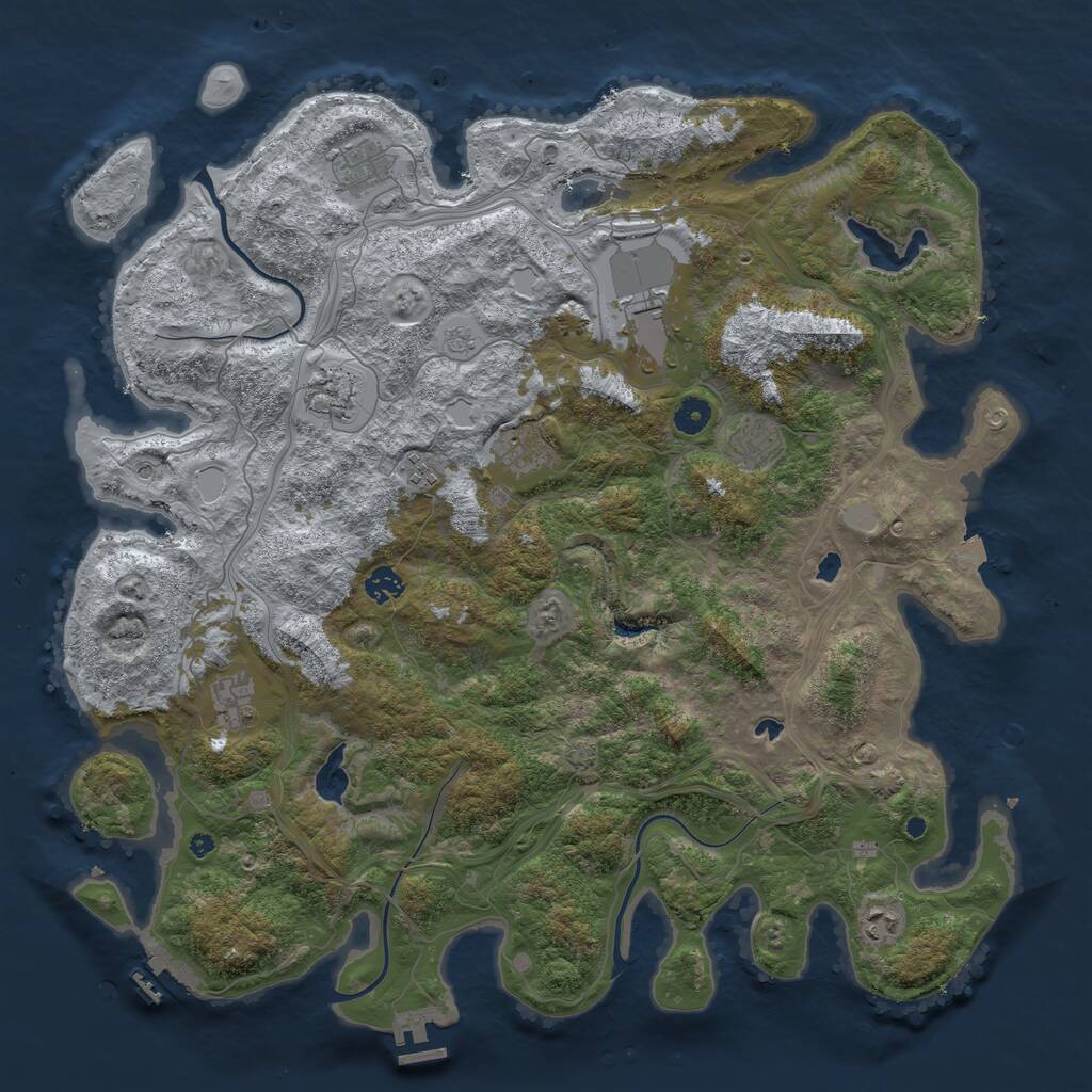 Rust Map: Procedural Map, Size: 4500, Seed: 561997586, 15 Monuments