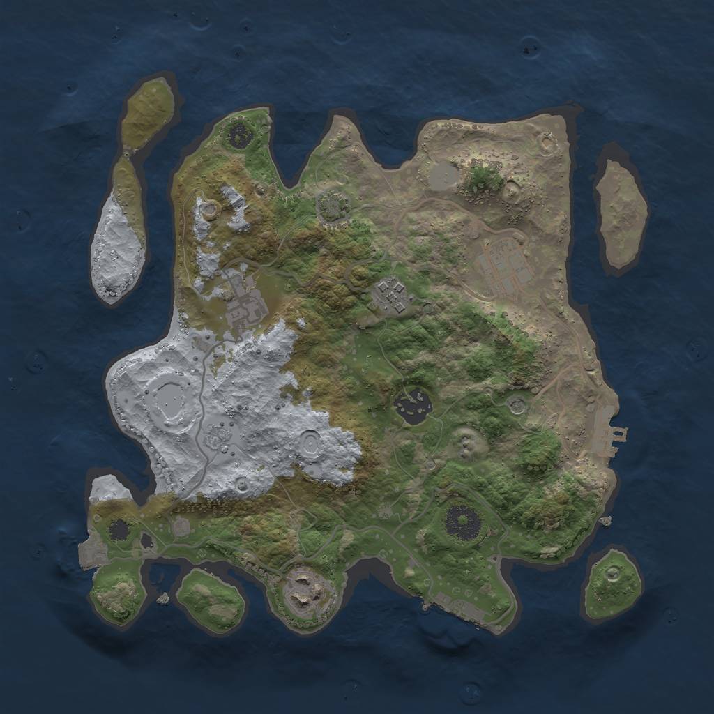 Rust Map: Procedural Map, Size: 3000, Seed: 1367816011, 13 Monuments