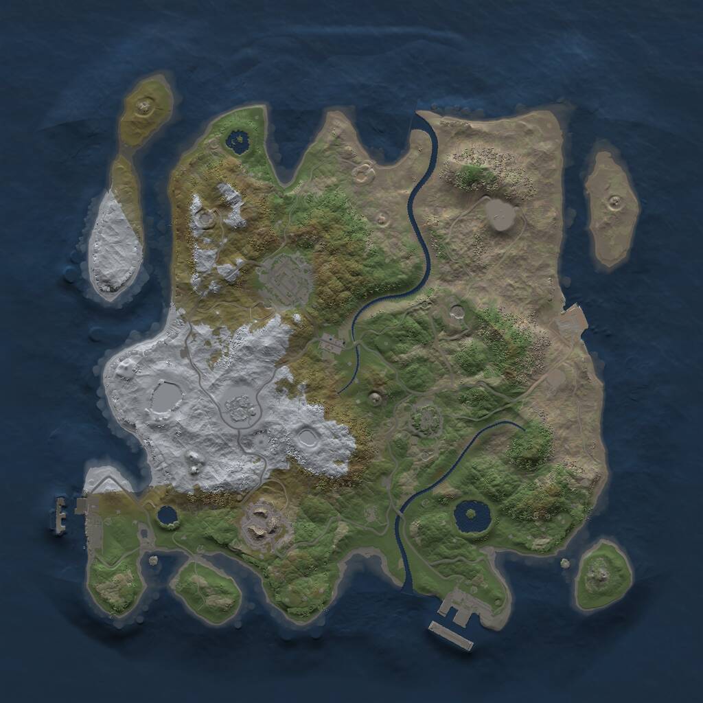 Rust Map: Procedural Map, Size: 3000, Seed: 1367816011, 8 Monuments