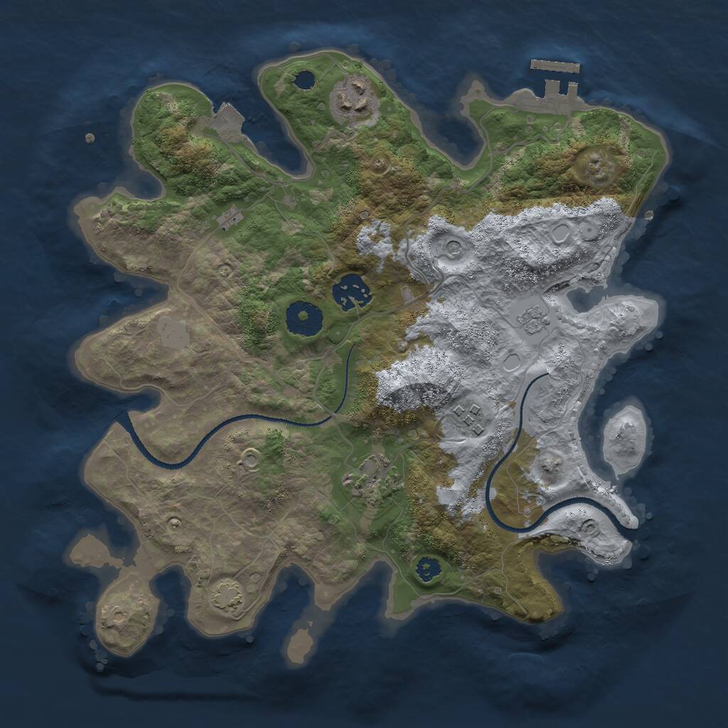 Rust Map: Procedural Map, Size: 3000, Seed: 178739890, 9 Monuments