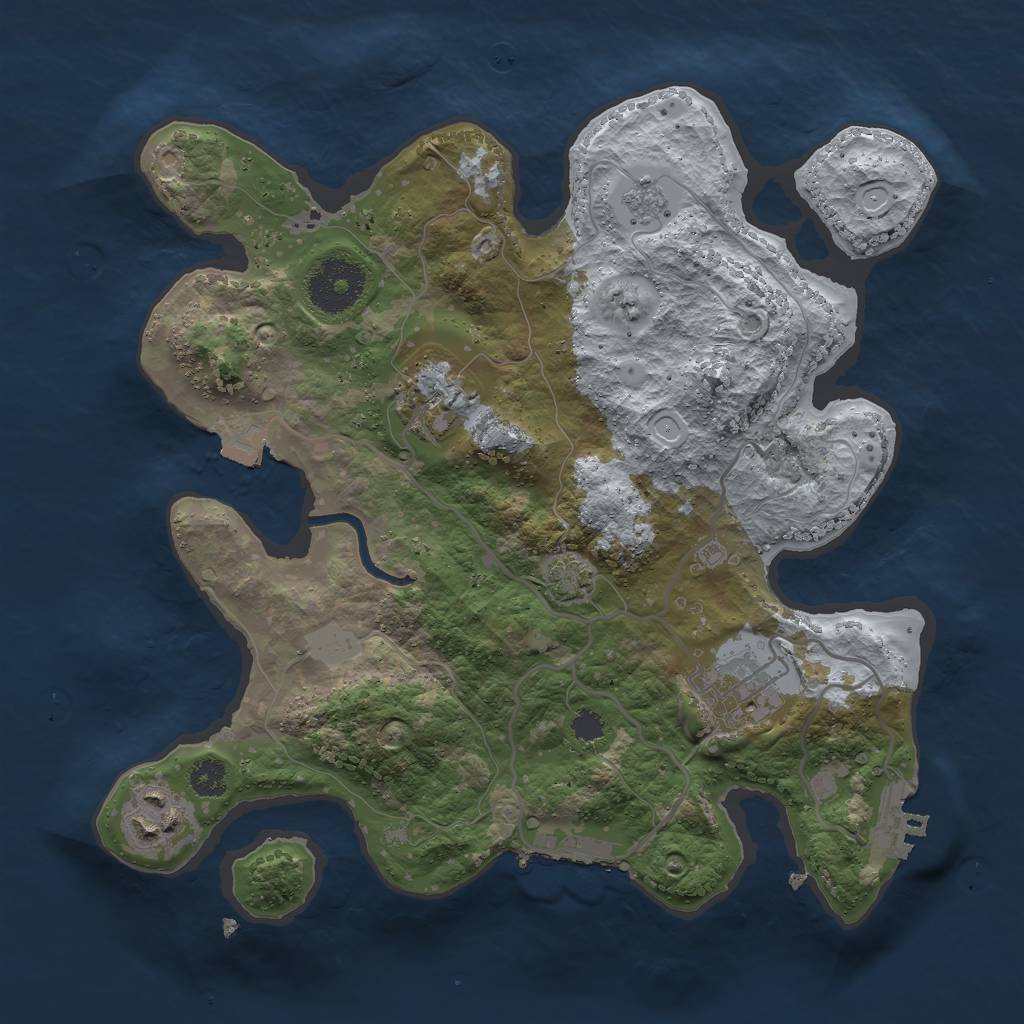 Rust Map: Procedural Map, Size: 2850, Seed: 501502547, 10 Monuments