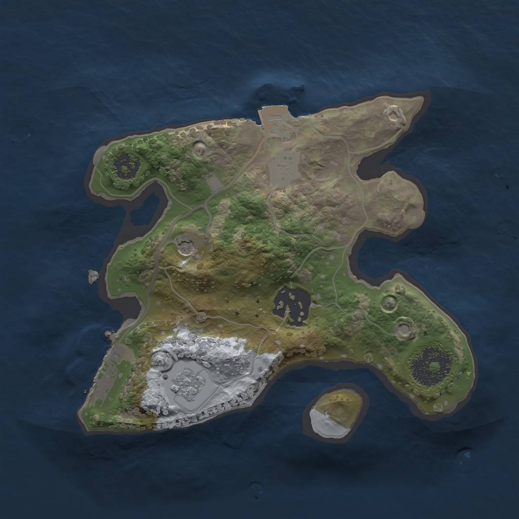 Rust Map: Procedural Map, Size: 2000, Seed: 1893597399, 7 Monuments