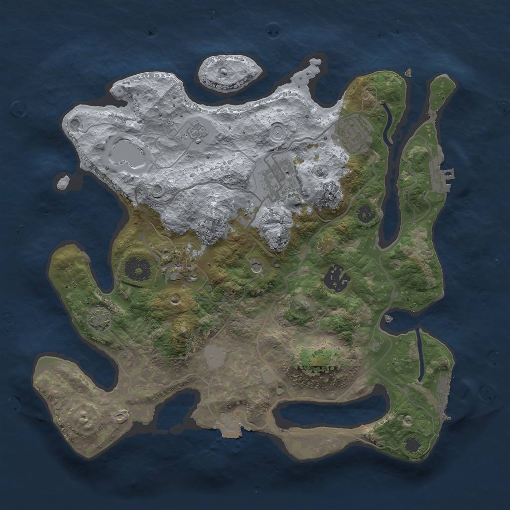Rust Map: Procedural Map, Size: 3000, Seed: 3139, 12 Monuments