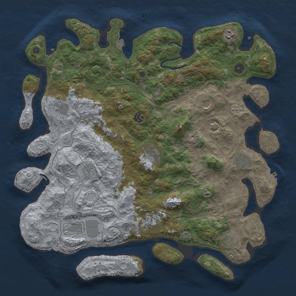 Rust Map: Procedural Map, Size: 4500, Seed: 5889465, 18 Monuments